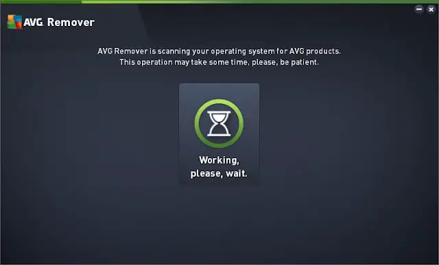 Interfaccia del programma AVG Remover