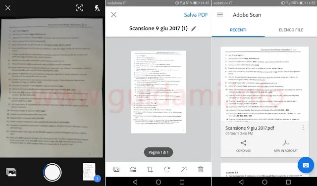Adobe Scan app per Android scansione documento PDF