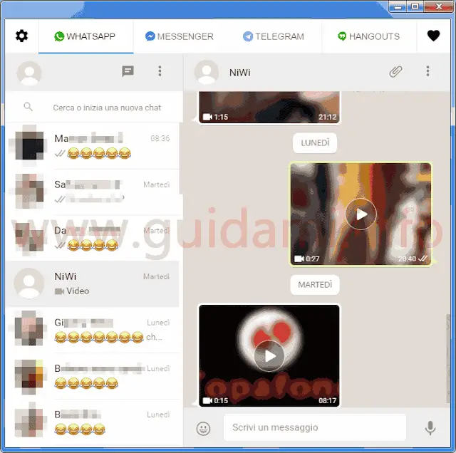 All-in-One Messenger Chrome scheda app WhatsApp