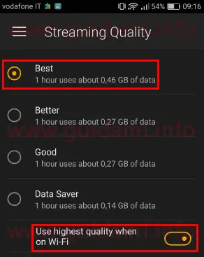 App Amazon Prime Video impostare migliore qualità streaming