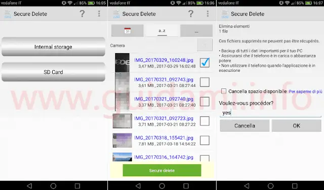 App Android Secure delete