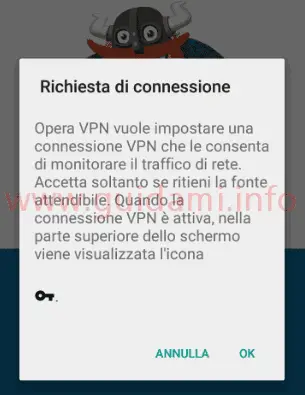 Attivare Opera VPN su Android