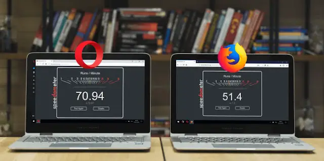 Benchmark Opera 51 più veloce di Firefox 58