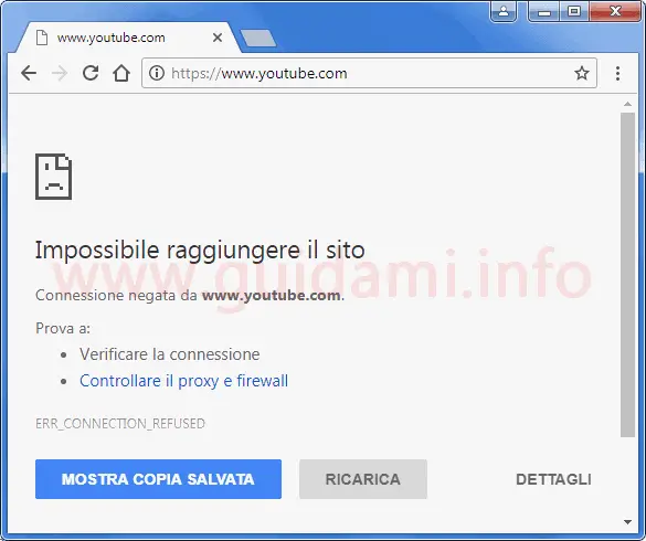 Chrome impossibile raggiungere sito bloccato da file hosts