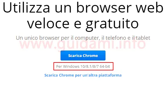 Chrome pagina di download versione 64 bit