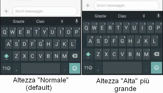 Differenze tra Normale e Alta in Tastiera Google su Android