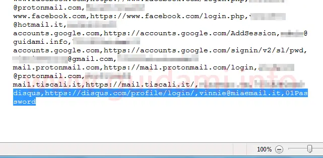 Documento Password Chrome aggiungere manualmente credenziali
