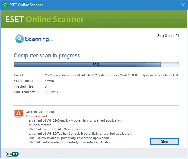 ESET Online Scanner scansione antivirus