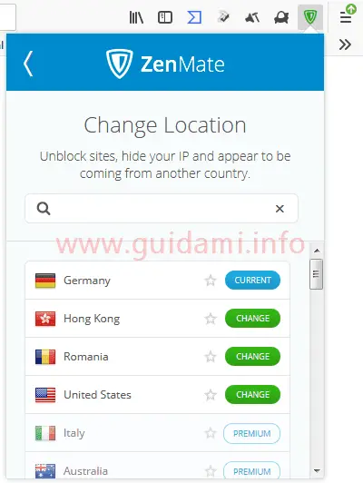 Estensione Firefox ZenMate VPN