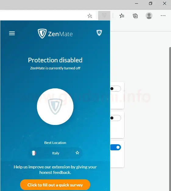 Estensione VPN gratuita ZenMate per Microsoft Edge