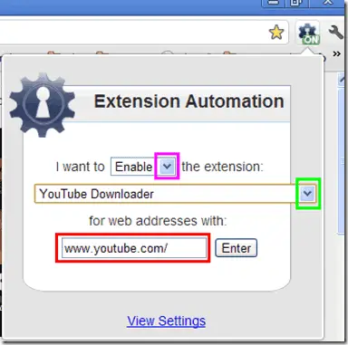 Extension Automation estensione Chrome