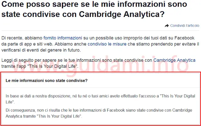 Facebook test per sapere se i propri dati sono stati condivisi con Cambridge Analytica