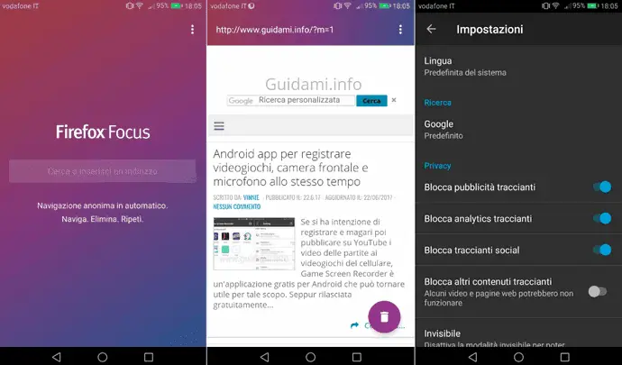 Firefox Focus per Android