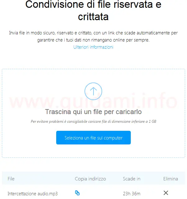 Firefox Send caricare e inviare file criptato