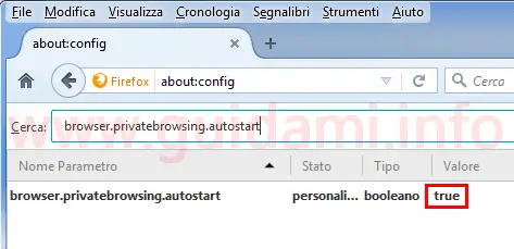 Firefox finestra aboutconfig