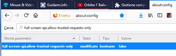 Firefox parametro about config