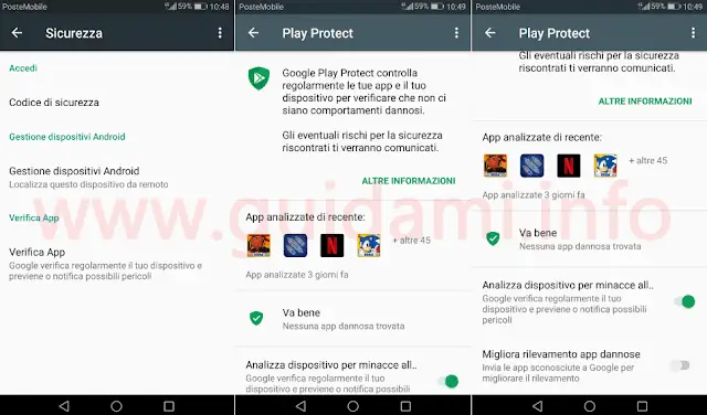 Google Play Protect su Android 7