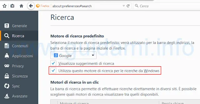 Impostare browser predefinito Firefox