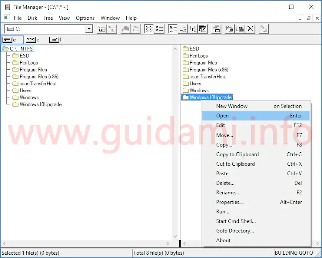 Interfaccia del vecchio File Manager di Windows 3.0