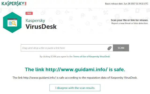 Kaspersky VirusDesk sito web