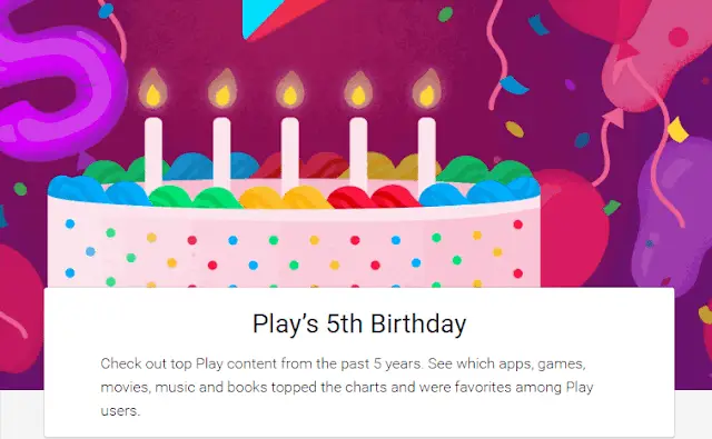Logo 5 anni compleanno Google Play