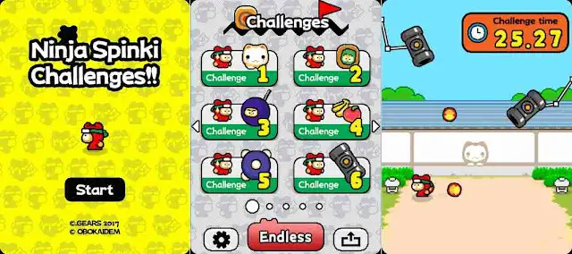 Ninja Spinki Challenges gioco Android e iPhone