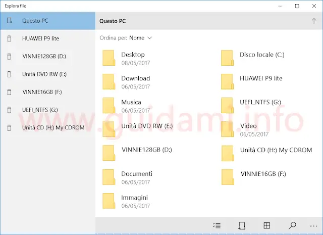 Nuovo Esplora file di Windows 10
