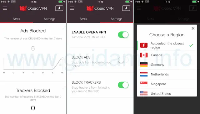 Opera VPN app per iPhone, iPad, iPod