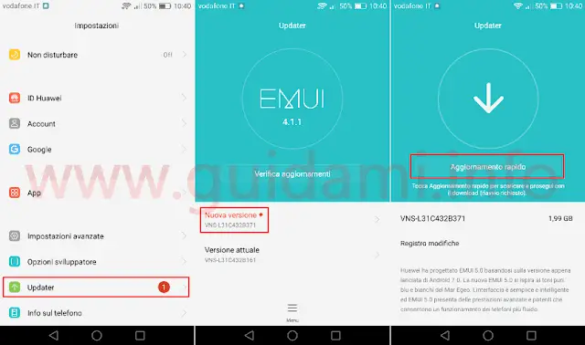 P9 Lite Updater Nuova versione Android 7 Nougat