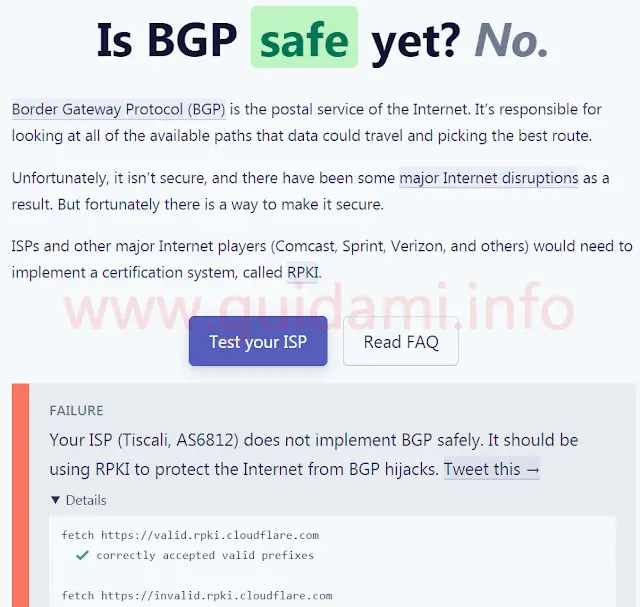 Pagina web del test Is BGP safe yet