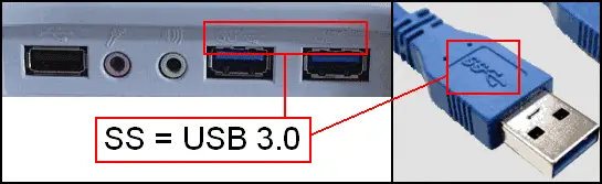 Porta e cavo USB 3.0 sigla SS