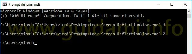 Prompt dei comandi comando per applicare al desktop sfondo schermata di blocco Windows 10