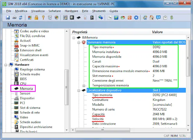 SIW System Information for Windows info memoria RAM PC Windows