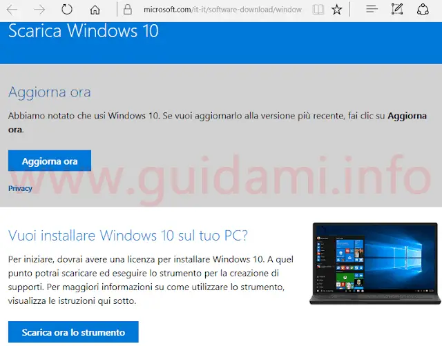 Sito Microsoft download Windows 10