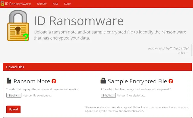 Sito web ID Ransomware