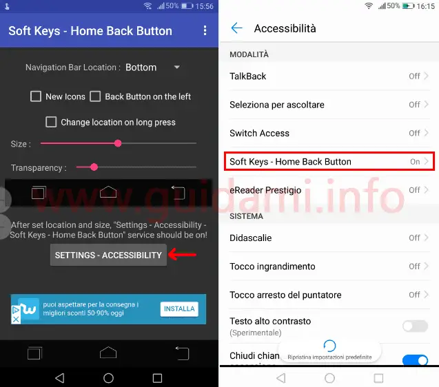 Soft Keys - Home Back Button app Android