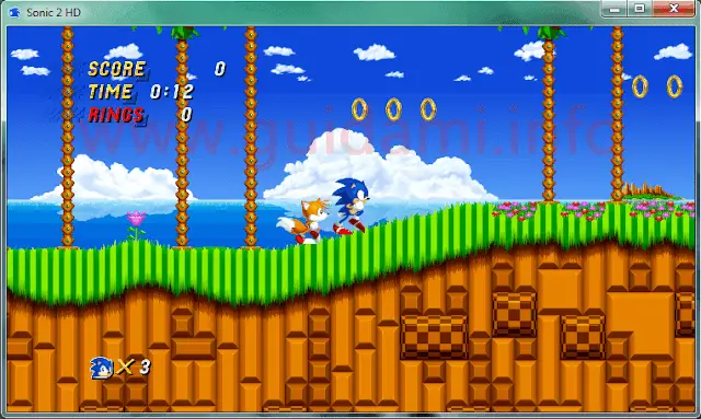 Sonic 2 HD finestra di gioco