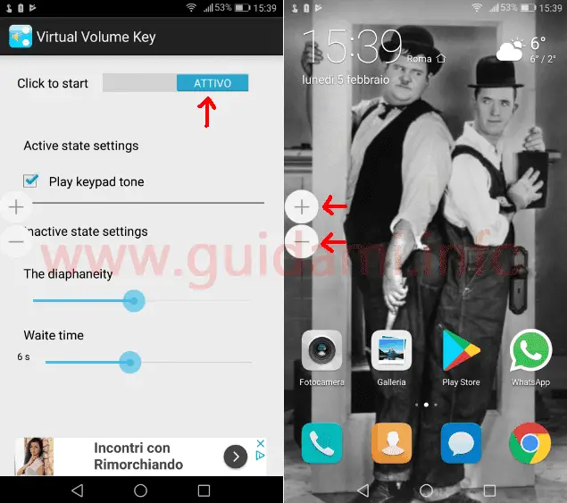 Virtual Volume Keys app Android