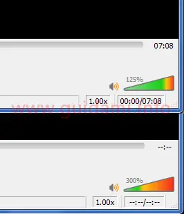 Regolatore del volume VLC prima e dopo la modifica Qt