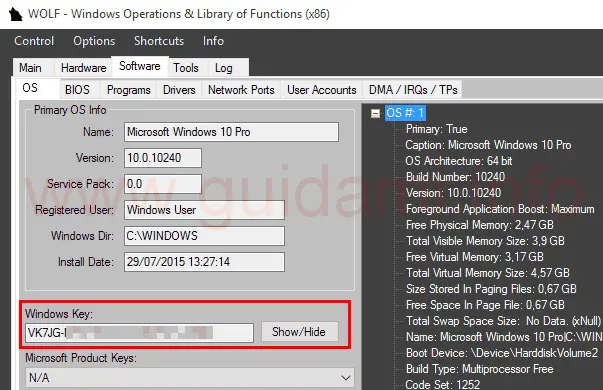 WOLF Producy Key Windows 10