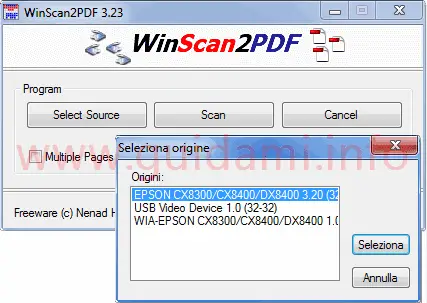 WinScan2PDF interfaccia grafica