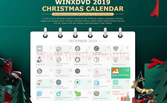 WinXDVD Christmas Calendar 2019 pagina web