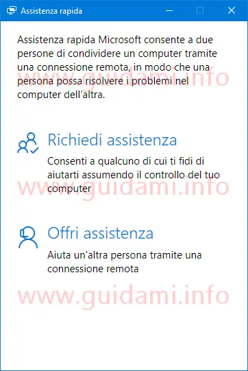 Windows 10 app Assistenza rapida