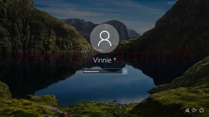 Windows 10 schermata di accesso catturata