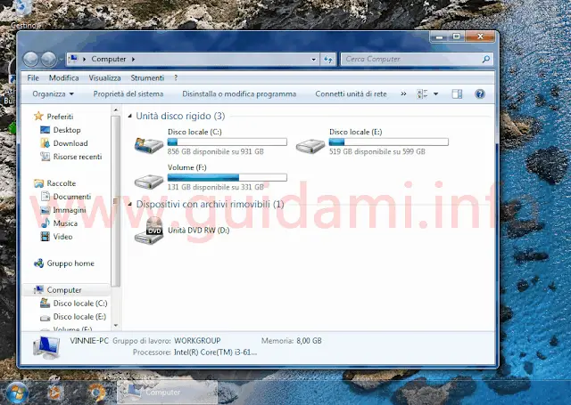 Windows 7 con barra delle applicazioni trasparente