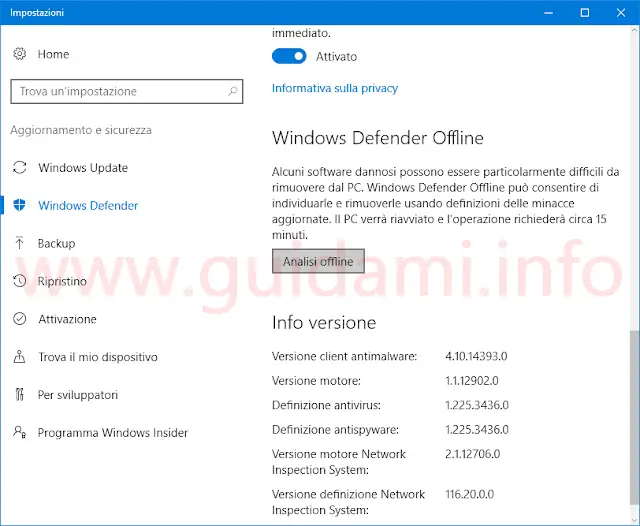 Windows Defender Offline in Windows 10 Anniversary Update