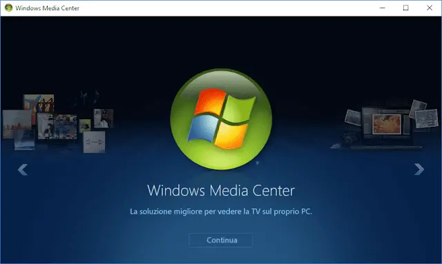 Windows Media Center per Windows 10 in italiano