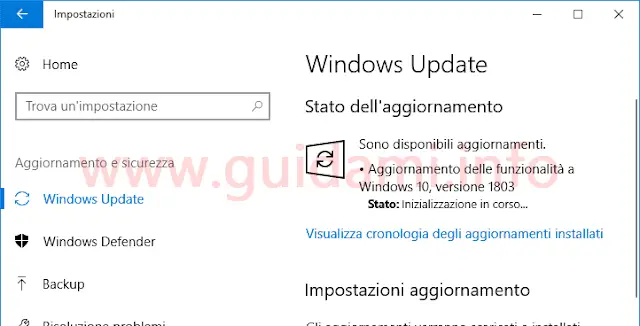 Windows Update di Windows 10