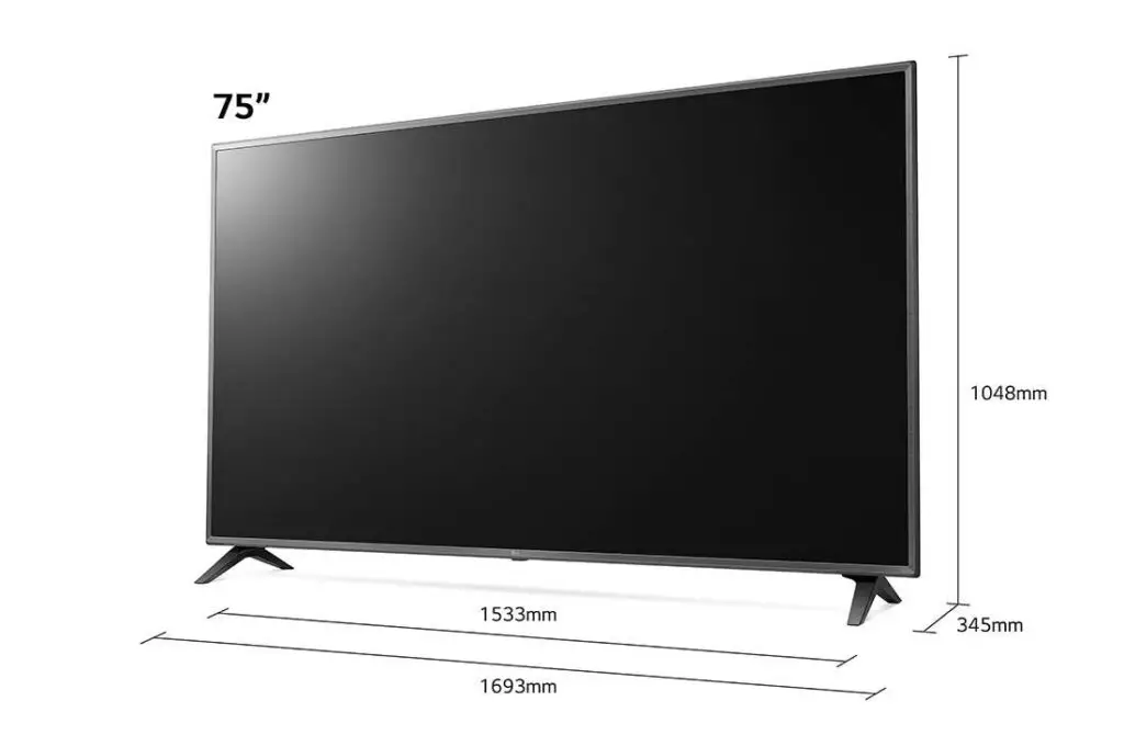 Dimensioni del televisore da 75 pollici in cm e pollici